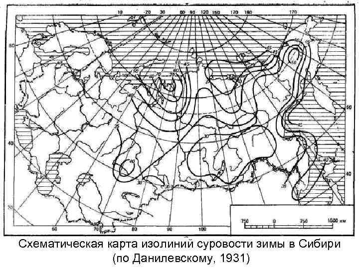 Карта с изолиниями высот