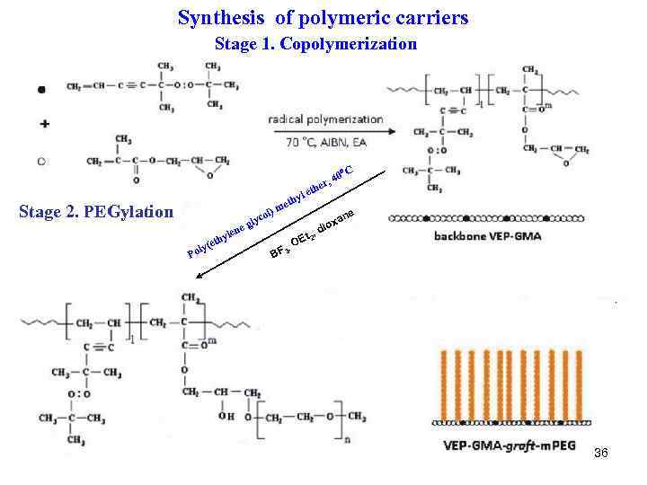 Synthesis of polymeric carriers Stage 1. Copolymerization 40 er , C th Stage 2.