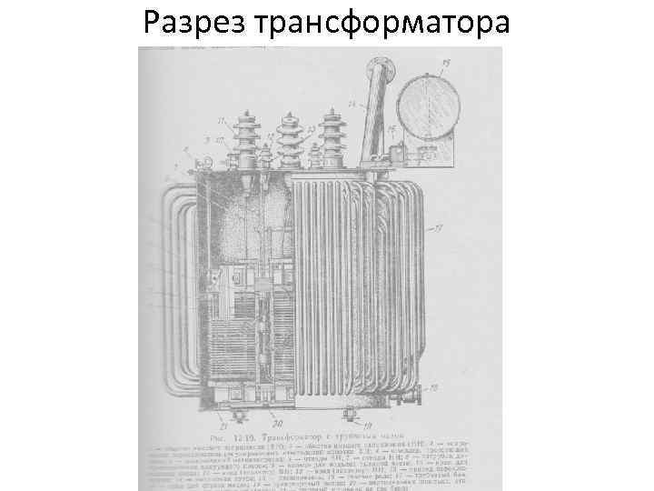 Разрез трансформатора 