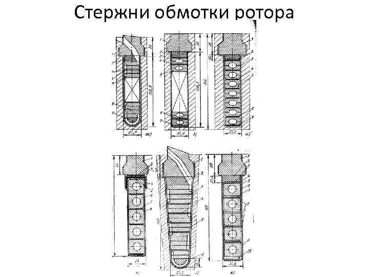 Стержни обмотки ротора 