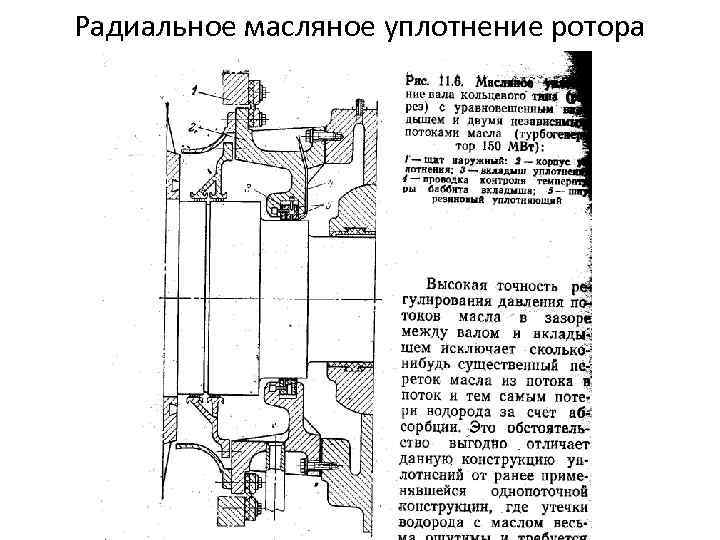 Радиальное масляное уплотнение ротора 