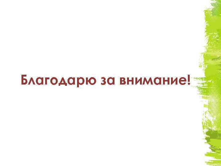 Благодарю за внимание! 