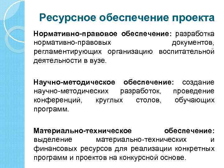 Ресурсы образовательной программы