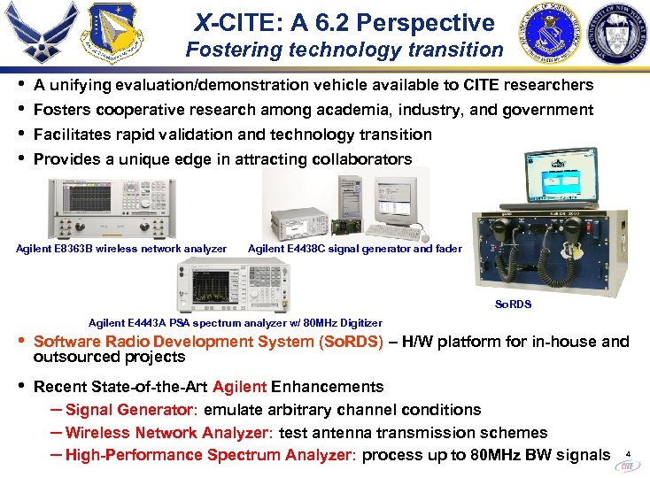 X-CITE: A 6. 2 Perspective Fostering technology transition • • A unifying evaluation/demonstration vehicle