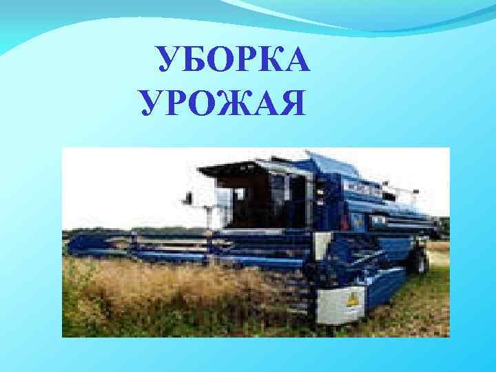  УБОРКА УРОЖАЯ 