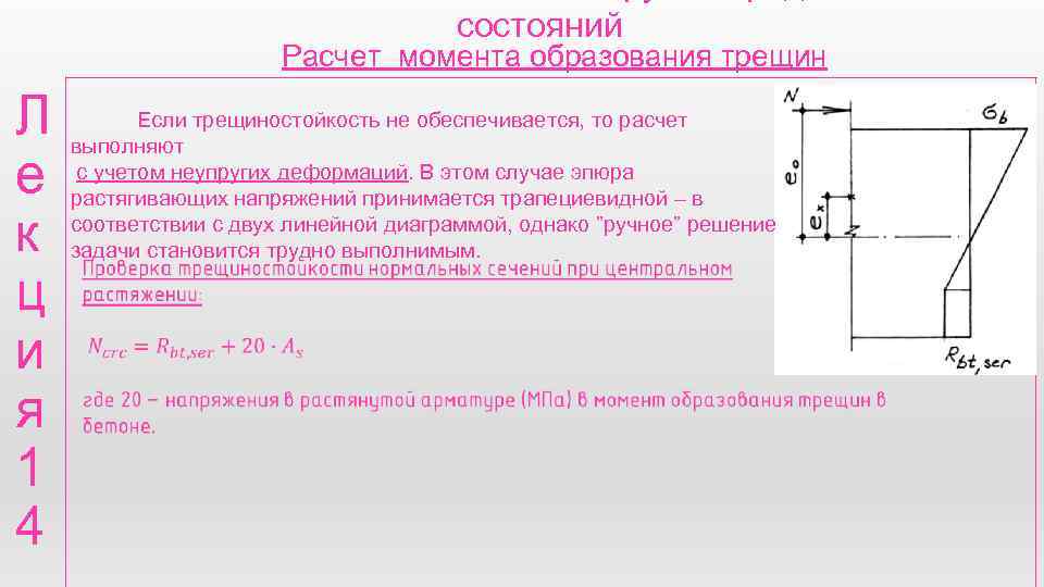 Расчет момента. Расчет на трещиностойкость. Расчет трещиностойкости железобетонных элементов. Расчет трещиностойкости формула.