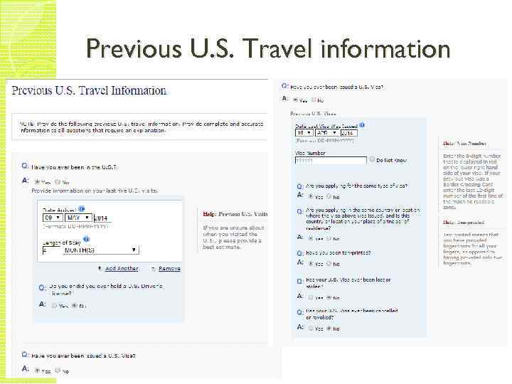 Previous U. S. Travel information 