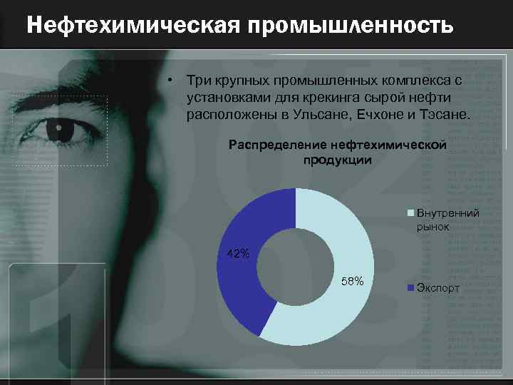 Нефтехимическая промышленность • Три крупных промышленных комплекса с установками для крекинга сырой нефти расположены