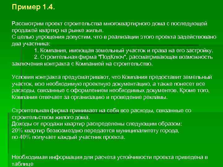 Рассматриваемый проект. Позиции рассмотрения проекта.