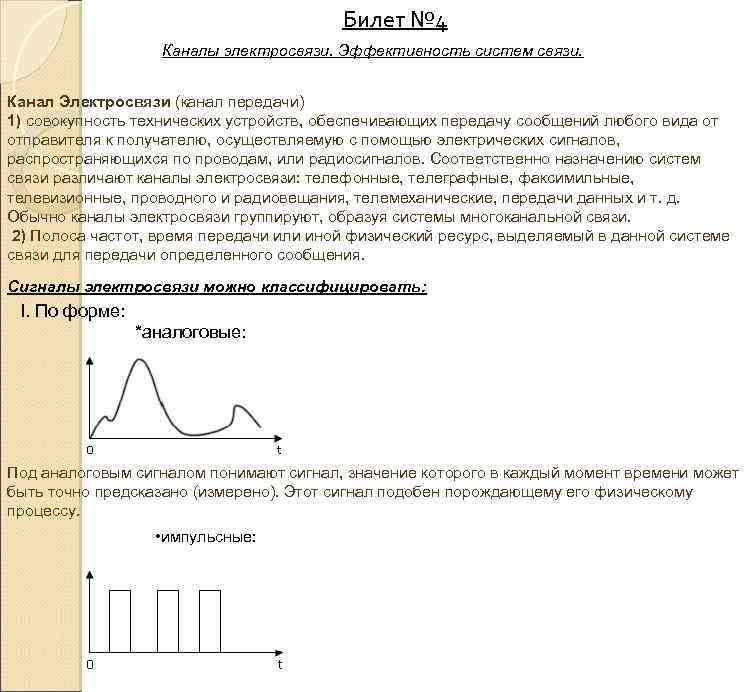 Билет № 4 Каналы электросвязи. Эффективность систем связи. Канал Электросвязи (канал передачи) 1) совокупность