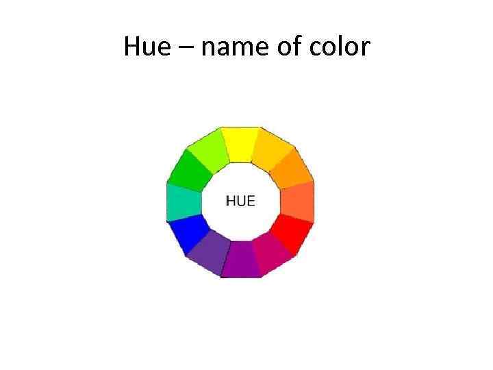 Hue – name of color 