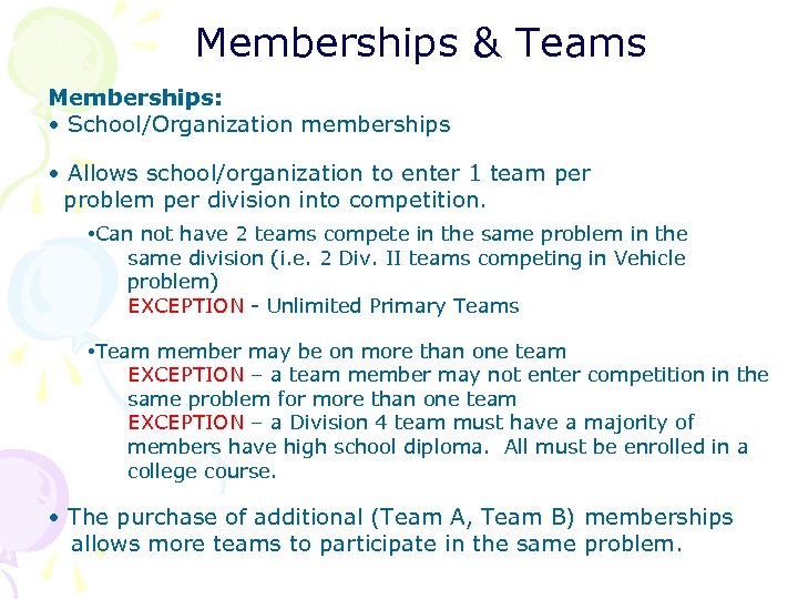 M e m b e r s h i p s & T e