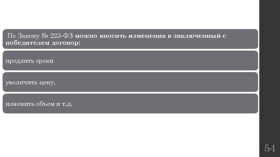 По Закону № 223 -ФЗ можно вносить изменения в заключенный с победителем договор: продлить