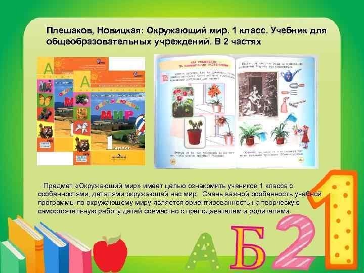 Плешаков, Новицкая: Окружающий мир. 1 класс. Учебник для общеобразовательных учреждений. В 2 частях Предмет