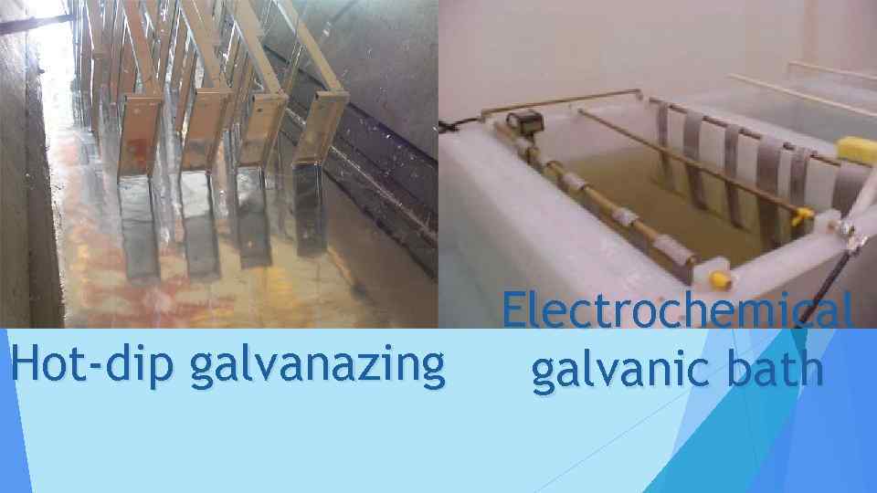 Hot-dip galvanazing Electrochemical galvanic bath 