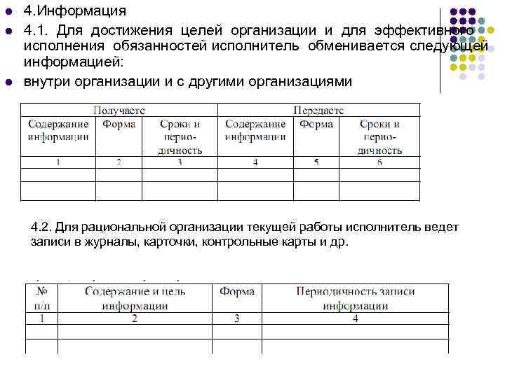 l l l 4. Информация 4. 1. Для достижения целей организации и для эффективного