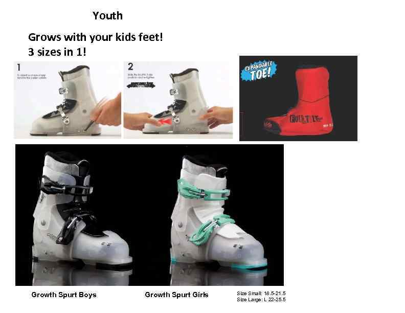 Youth Grows with your kids feet! 3 sizes in 1! Growth Spurt Boys Growth