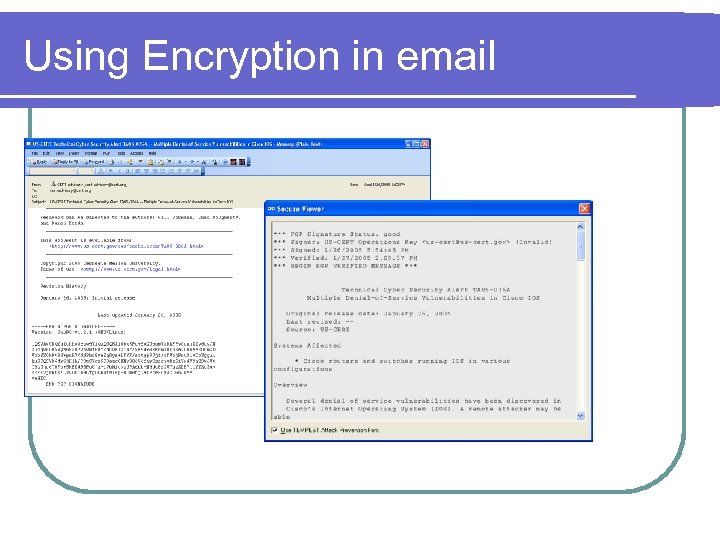 Using Encryption in email 