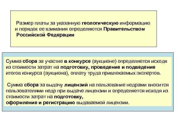  Размер платы за указанную геологическую информацию и порядок ее взимания определяются Правительством Российской