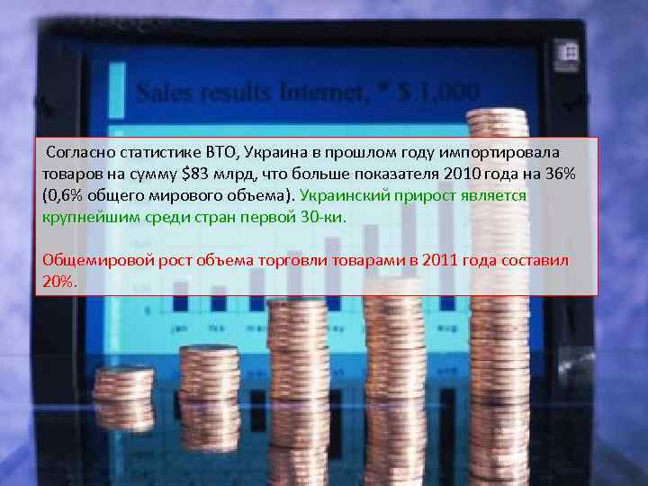  Согласно статистике ВТО, Украина в прошлом году импортировала товаров на сумму $83 млрд,