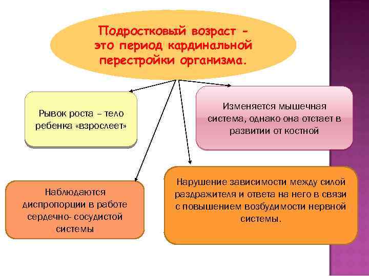 Подростковый возраст это период кардинальной перестройки организма. Рывок роста – тело ребенка «взрослеет» Наблюдаются