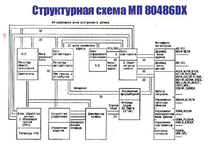 Структурная схема МП 80486 DX 