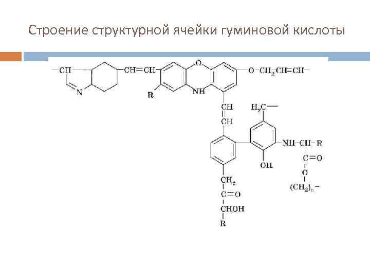 Строение структурной ячейки гуминовой кислоты 