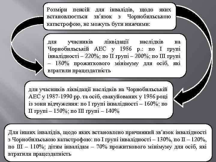 Розміри пенсій для інвалідів, щодо яких встановлюється зв’язок з Чорнобильською катастрофою, не можуть бути