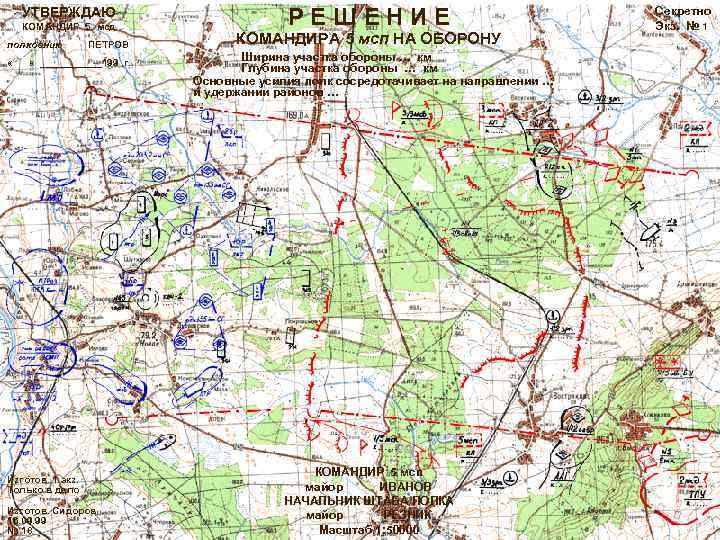 УТВЕРЖДАЮ КОМАНДИР 5 мсд полковник « ПЕТРОВ « ______199 г. Изготов. 1 экз. Только