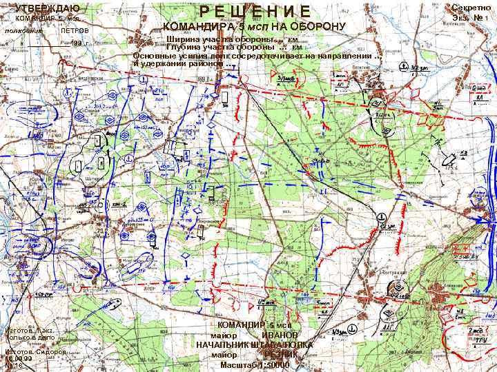 УТВЕРЖДАЮ КОМАНДИР 5 мсд полковник « ПЕТРОВ « ______199 г. Изготов. 1 экз. Только