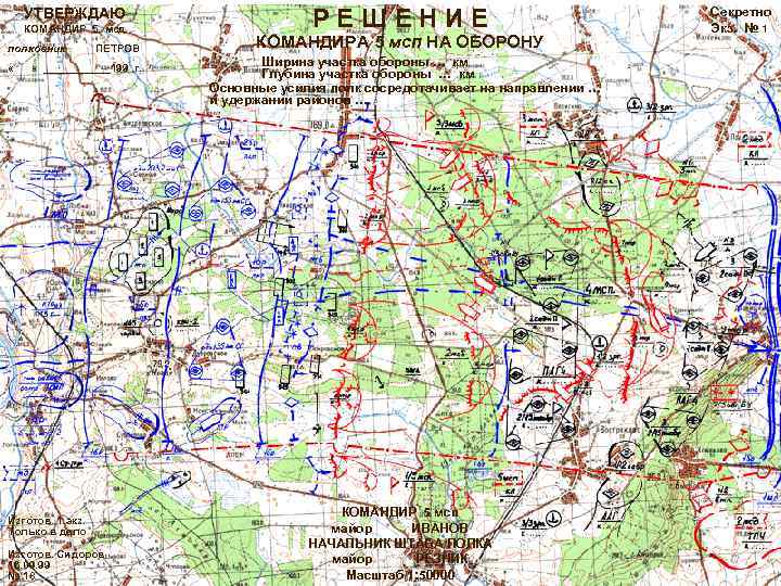УТВЕРЖДАЮ КОМАНДИР 5 мсд полковник « ПЕТРОВ « ______199 г. Изготов. 1 экз. Только