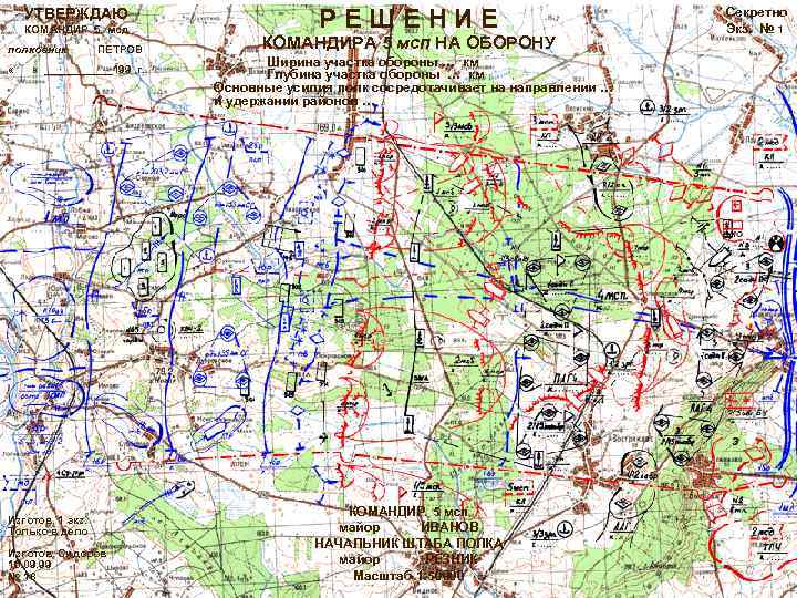 УТВЕРЖДАЮ КОМАНДИР 5 мсд полковник « ПЕТРОВ « ______199 г. Изготов. 1 экз. Только