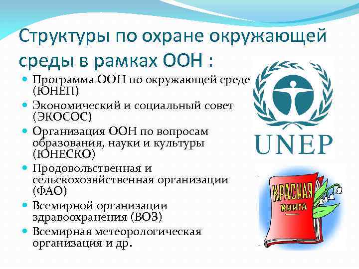 Структуры по охране окружающей среды в рамках ООН : Программа ООН по окружающей среде