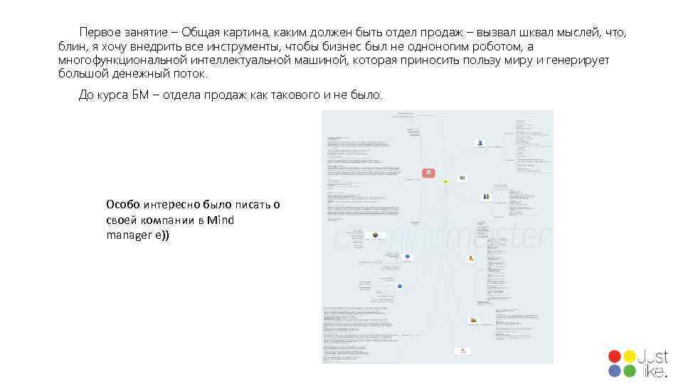 Первое занятие – Общая картина, каким должен быть отдел продаж – вызвал шквал мыслей,