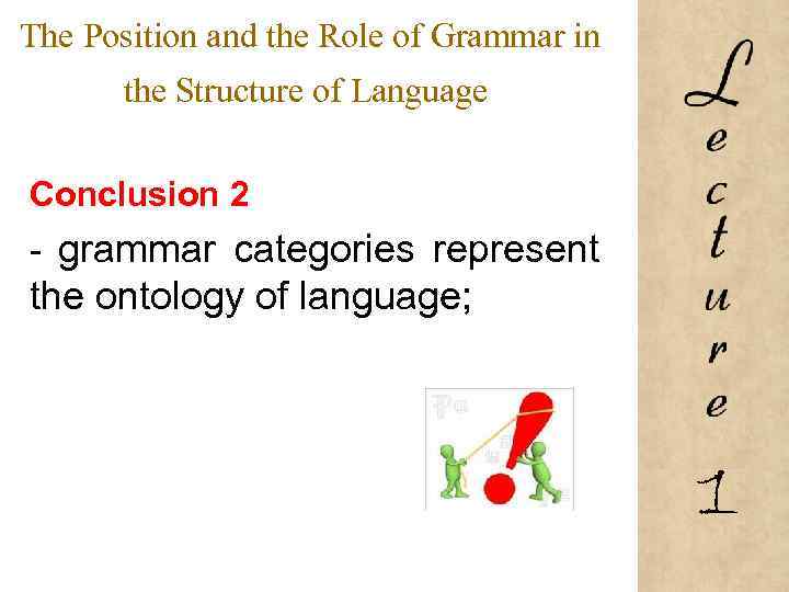 The Position and the Role of Grammar in the Structure of Language Conclusion 2