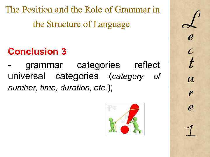 The Position and the Role of Grammar in the Structure of Language Conclusion 3