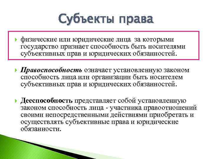 Субъект характера. Субъекты права. Характеристика субъектов права. Субъекты права юридические лица. Субъект это в праве.