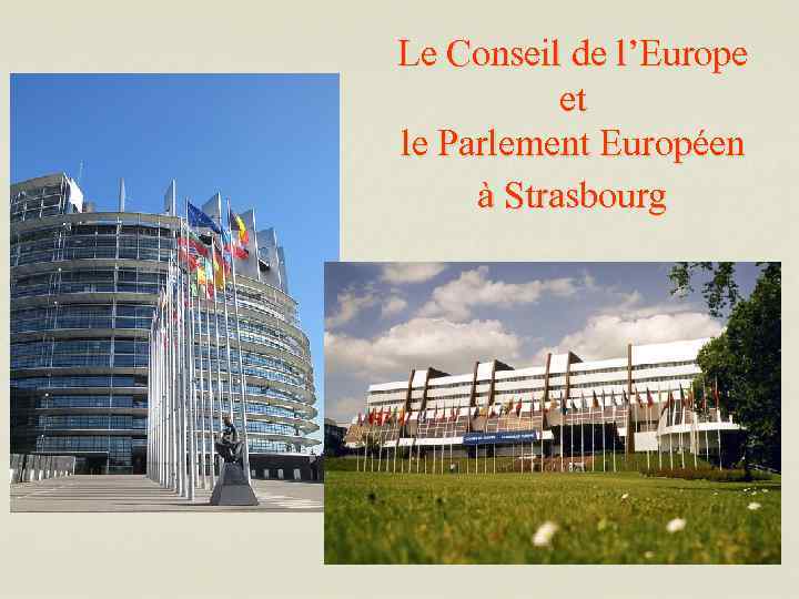 Le Conseil de l’Europe et le Parlement Européen à Strasbourg 