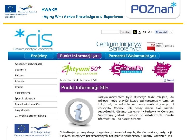 AWAKE - Aging With Active Knowledge and Experience 