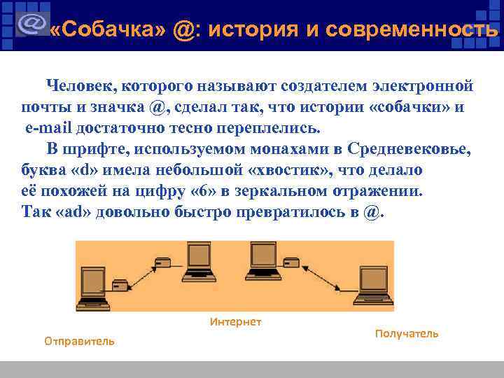  «Собачка» @: история и современность Человек, которого называют создателем электронной почты и значка