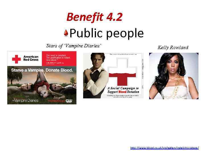 Benefit 4. 2 Public people Stars of ‘Vampire Diaries’ Kelly Rowland http: //www. blood.