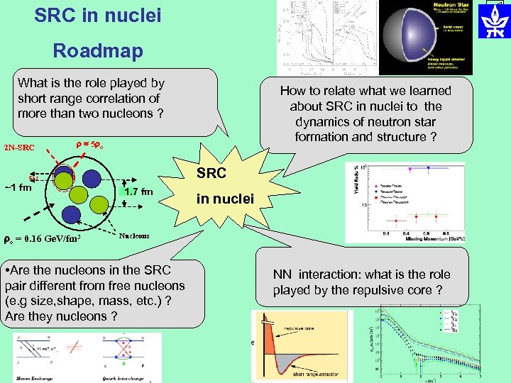 SRC in nuclei Roadmap What is the role played by short range correlation of
