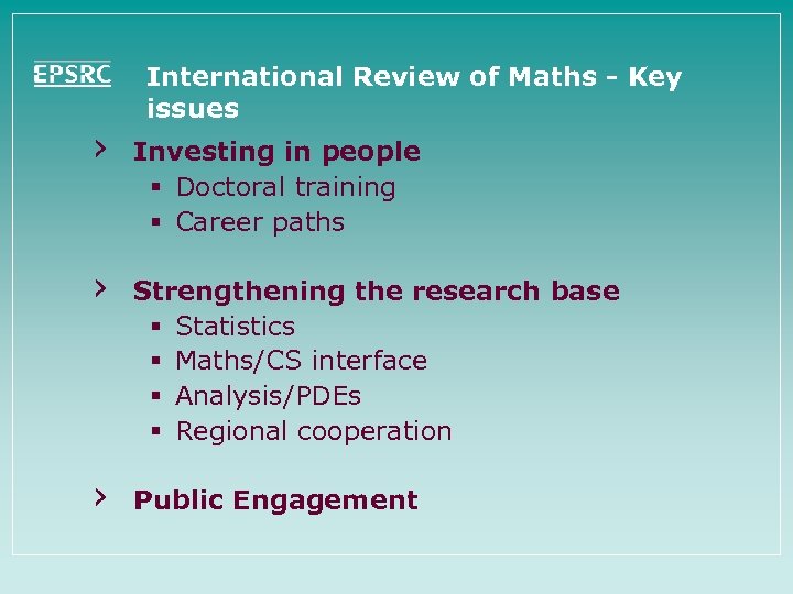 International Review of Maths - Key issues › Investing in people § Doctoral training