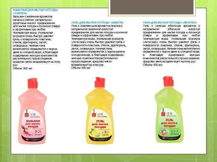 БАЛЬЗАМ ДЛЯ МЫТЬЯ ПОСУДЫ «САКУРА» Бальзам с весенним ароматом сакуры и смесью натуральных фруктовых