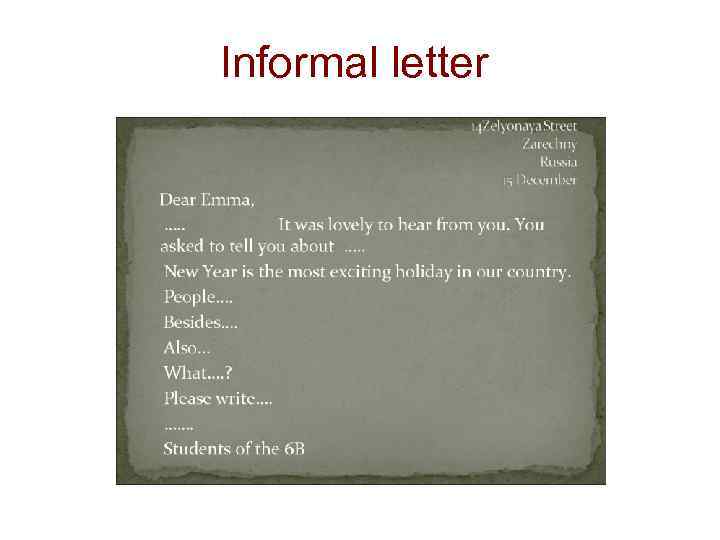 Informal letter 