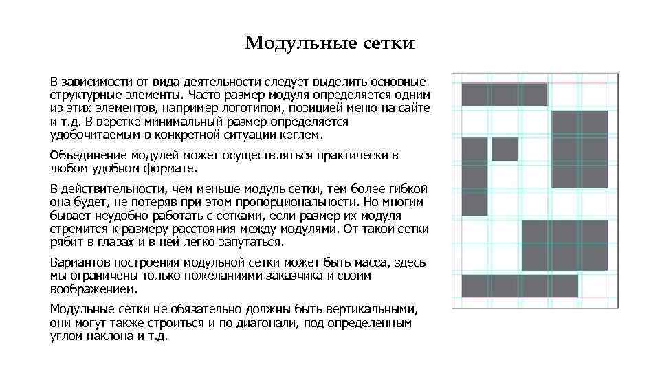 Модульная сетка презентация