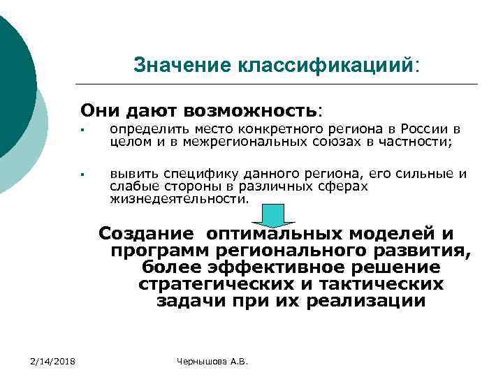 Значение классификациий: Они дают возможность: § определить место конкретного региона в России в целом