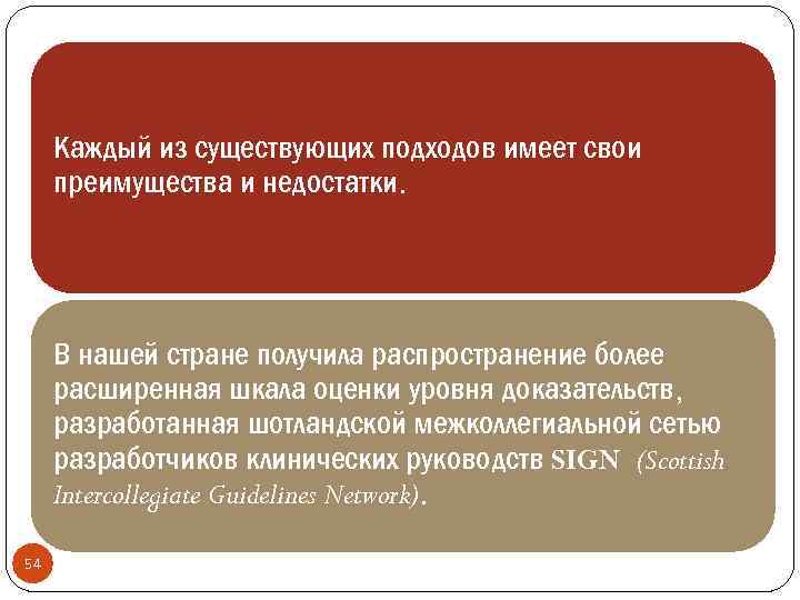 Каждый из существующих подходов имеет свои преимущества и недостатки. В нашей стране получила распространение