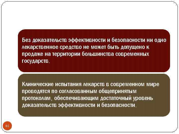 Без доказательств эффективности и безопасности ни одно лекарственное средство не может быть допущено к