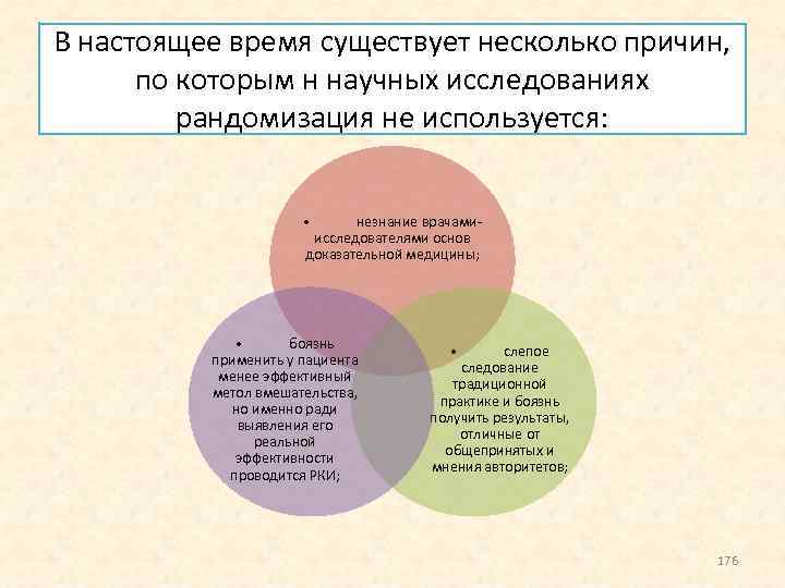 В настоящее время существует несколько причин, по которым н научных исследованиях рандомизация не используется: